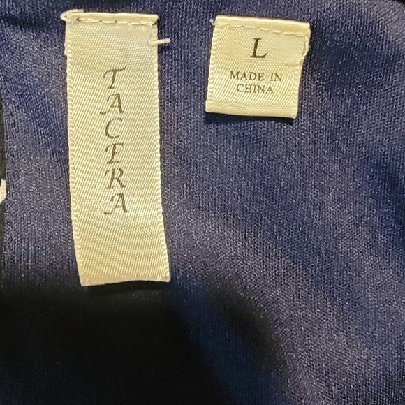 Tacera Navy with White Polka Dot Mini Dress. Excellent Condition. Size  L. - Picture 5 of 5